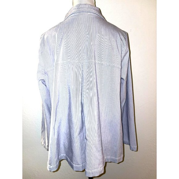 Habitat Clothes To Live In Blue & White Striped Button Shirt/Jacket Size M - Picture 2 of 7